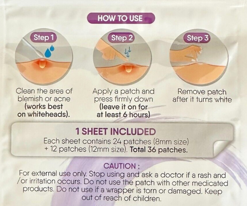 Pimple Patches for Face Acne (36 Count) - Advanced Hydrocolloid Technology