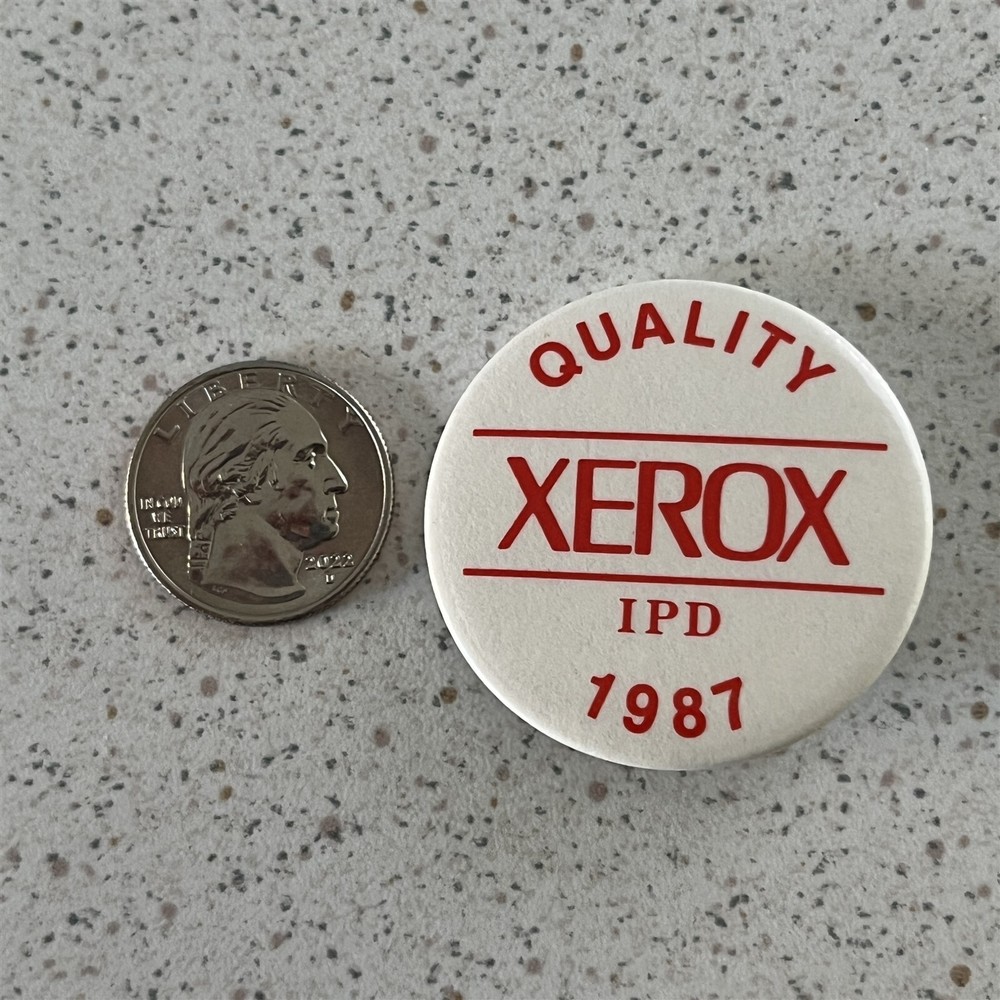 1987 Xerox IPD Quality Employee Pinback Button #45347