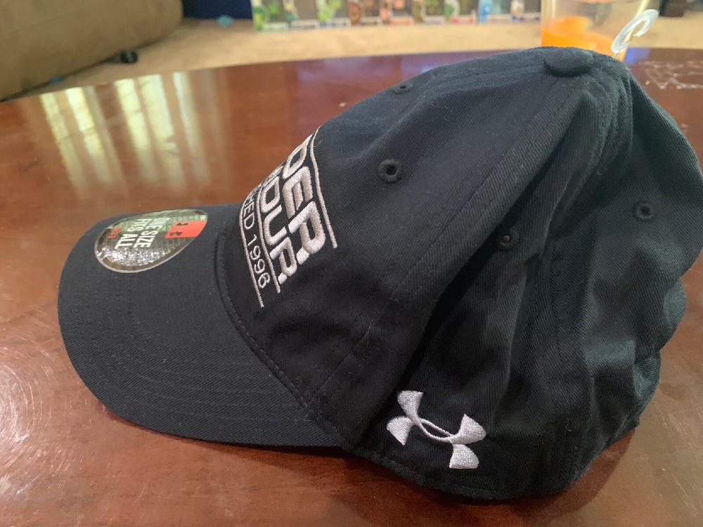 New Under Armour 3 Stripe Cap Strap back Adjustable Hat Black