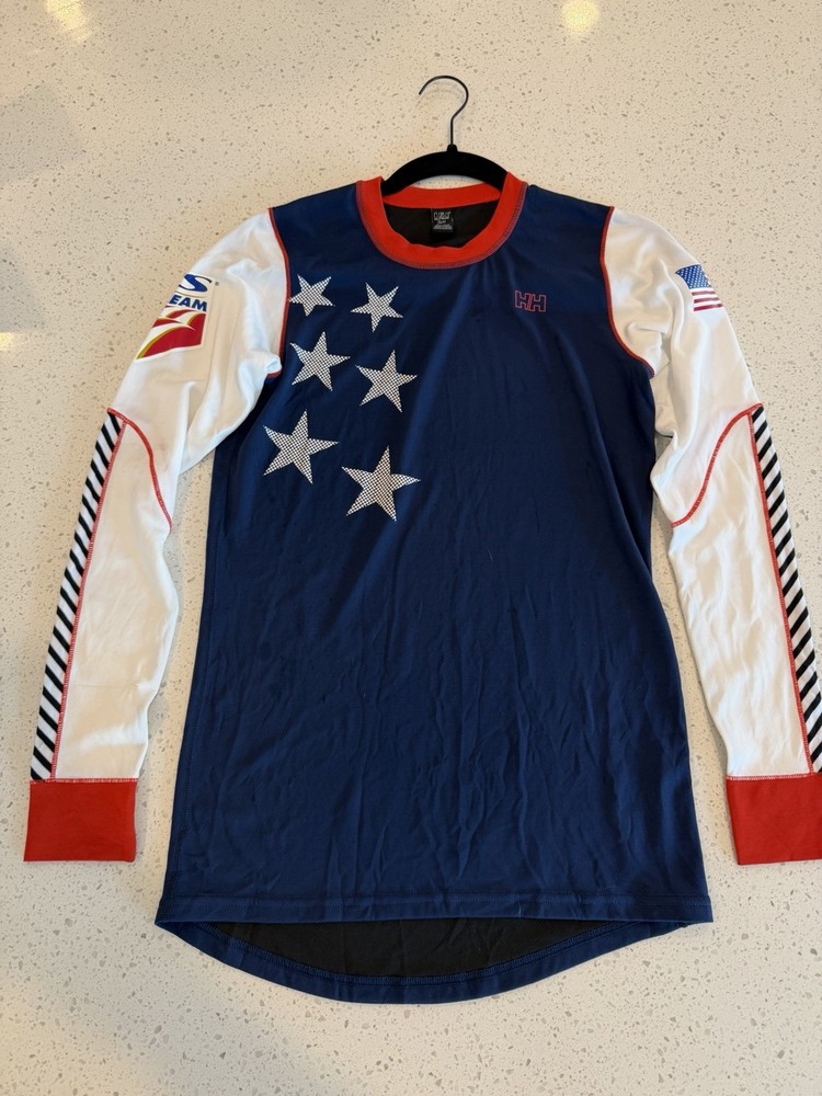 Helly Hansen Ski Team USA Base layer Size Medium Long Sleeve