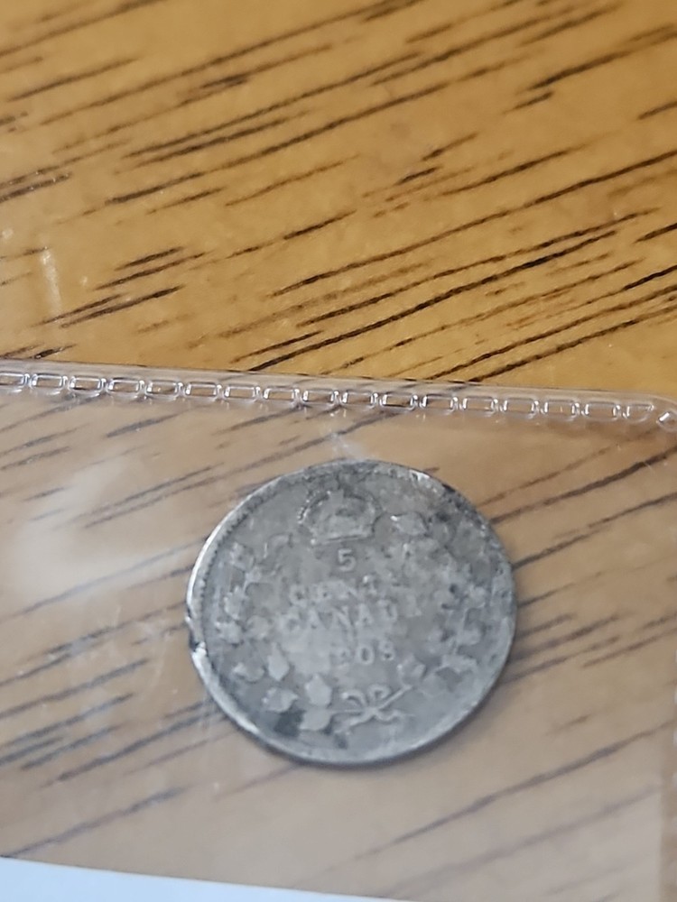 1908 King Edward VII 5 CENT .925 Silver