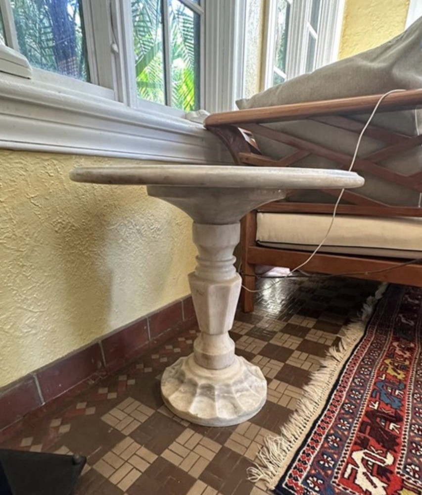 Vintage 1920s Marble Round End Table