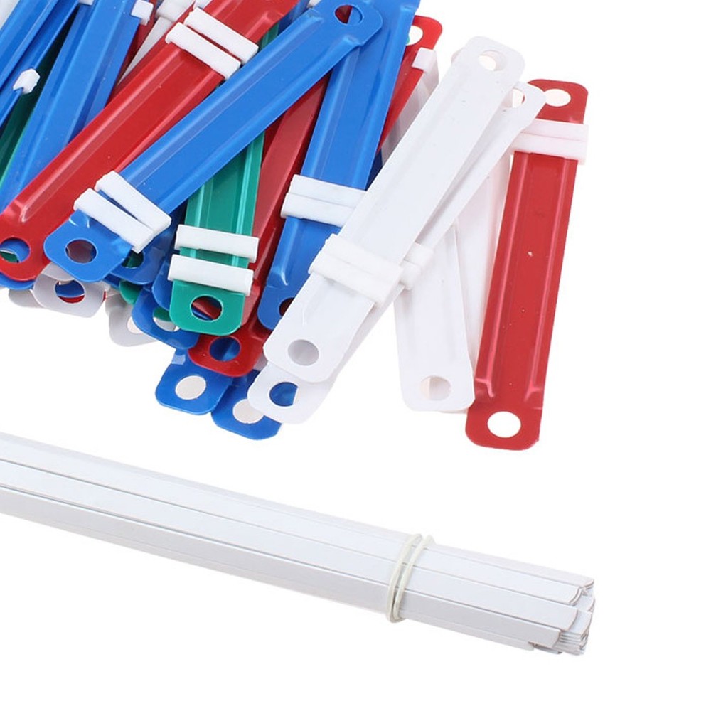 50 Sets Assorted Color Plastic Binding Document Paper Fasteners Clips
