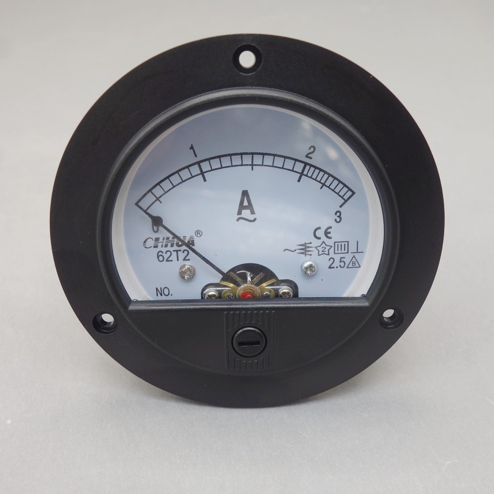 DC 0-3A Round Analog Ammeter Panel AMP Current Meter Dia. 90mm Direct Connect