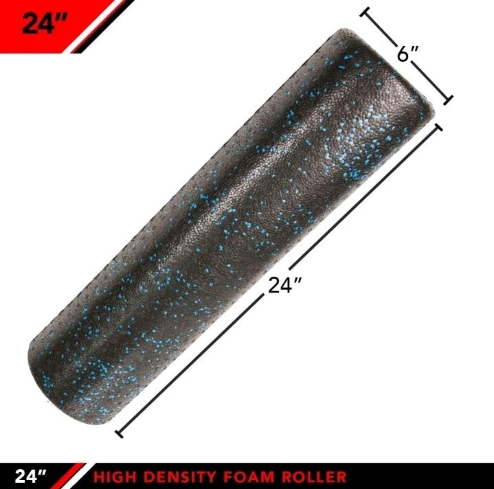 JFIT High Density Foam Roller, Solid Blue, 18-Inch