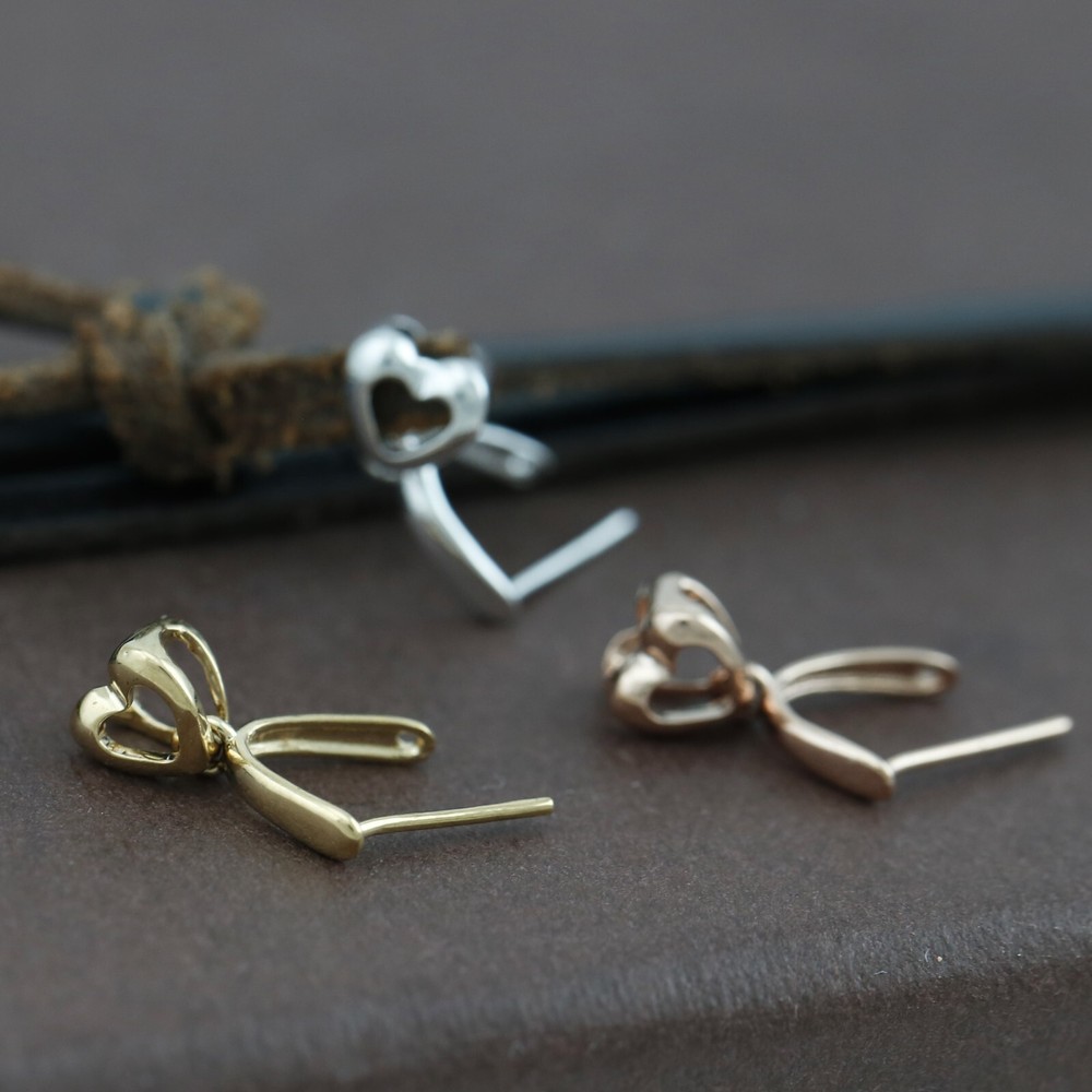 Genuine Solid 18CT Gold Jade Clip Bails
