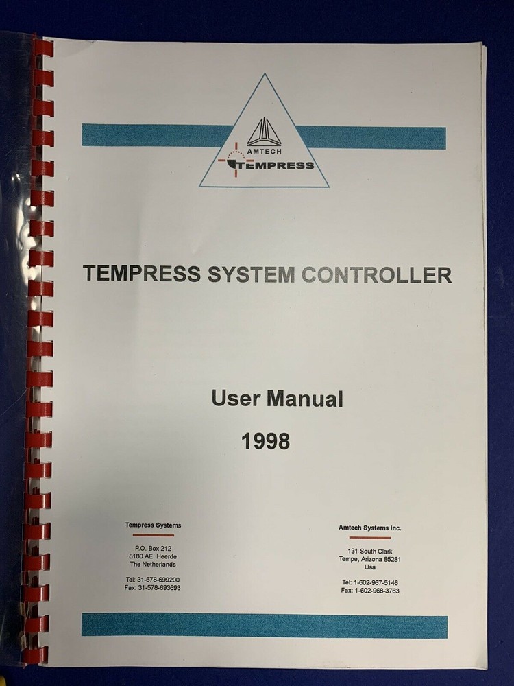 Tempress System Controller User Manual 1998, Used