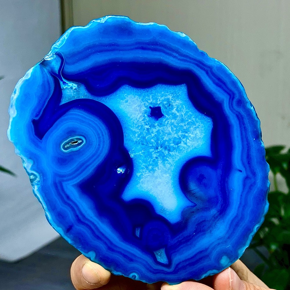284G Natural Beautiful Agate Geode Druzy Slice Extra Large Gemstone