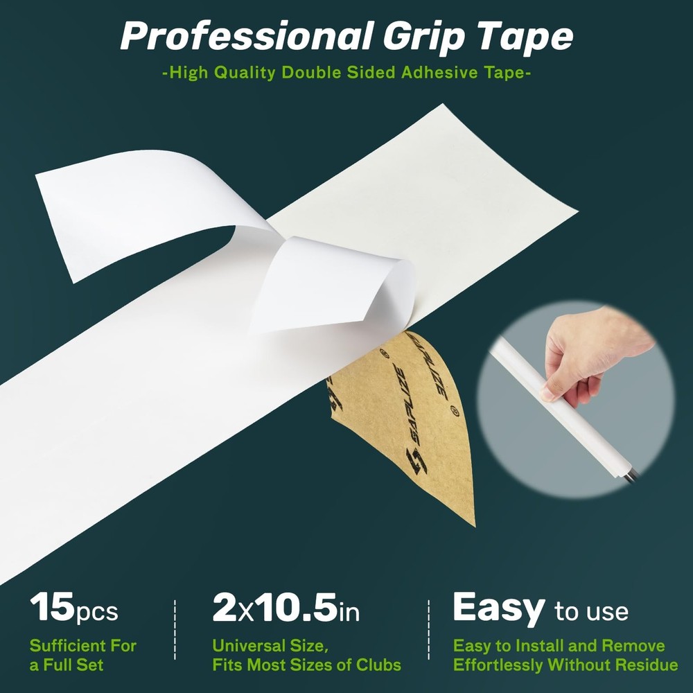 SAPLIZE Golf Grip Value Kit – 7.4oz Solvent, 15 Tapes, Hook Blade &...