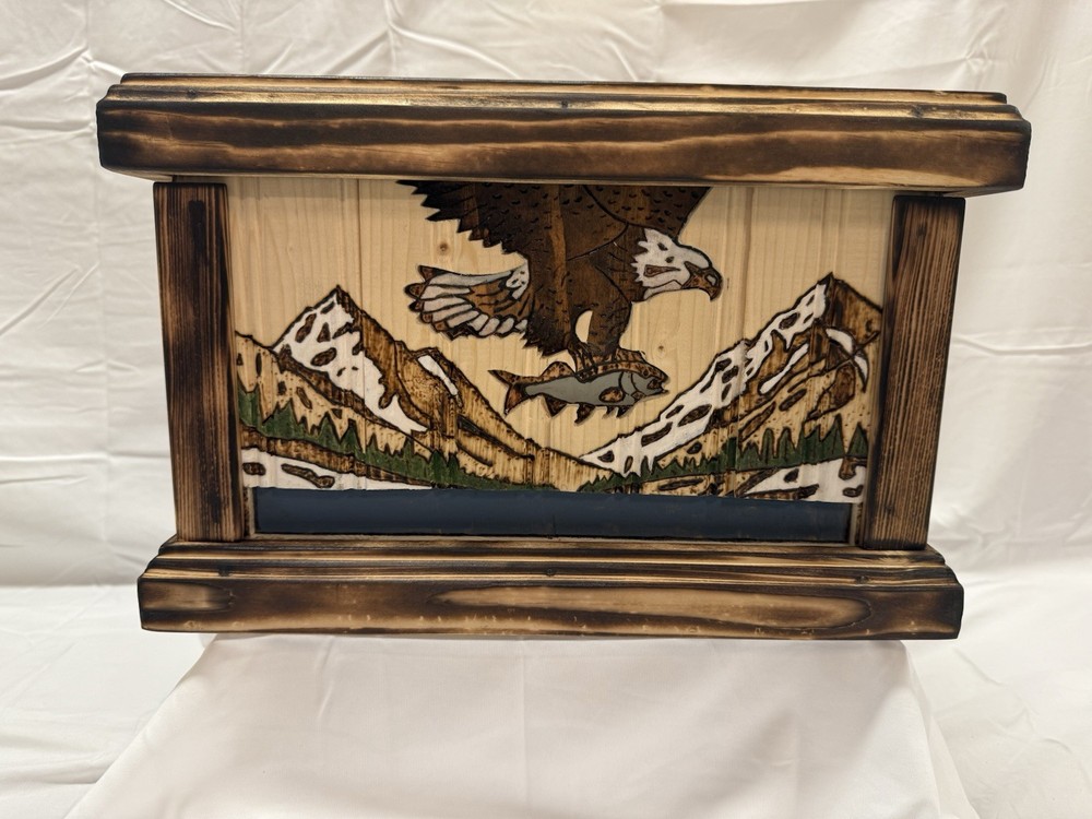 Cedar Lined Eagle Keepsake Storage Stash Box Chest With Pine