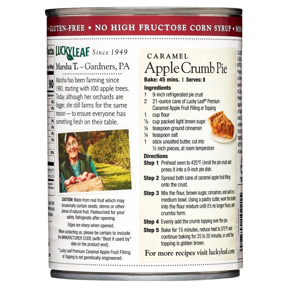 (4 pack) Premium Caramel Fruit Filling 21oz Can
