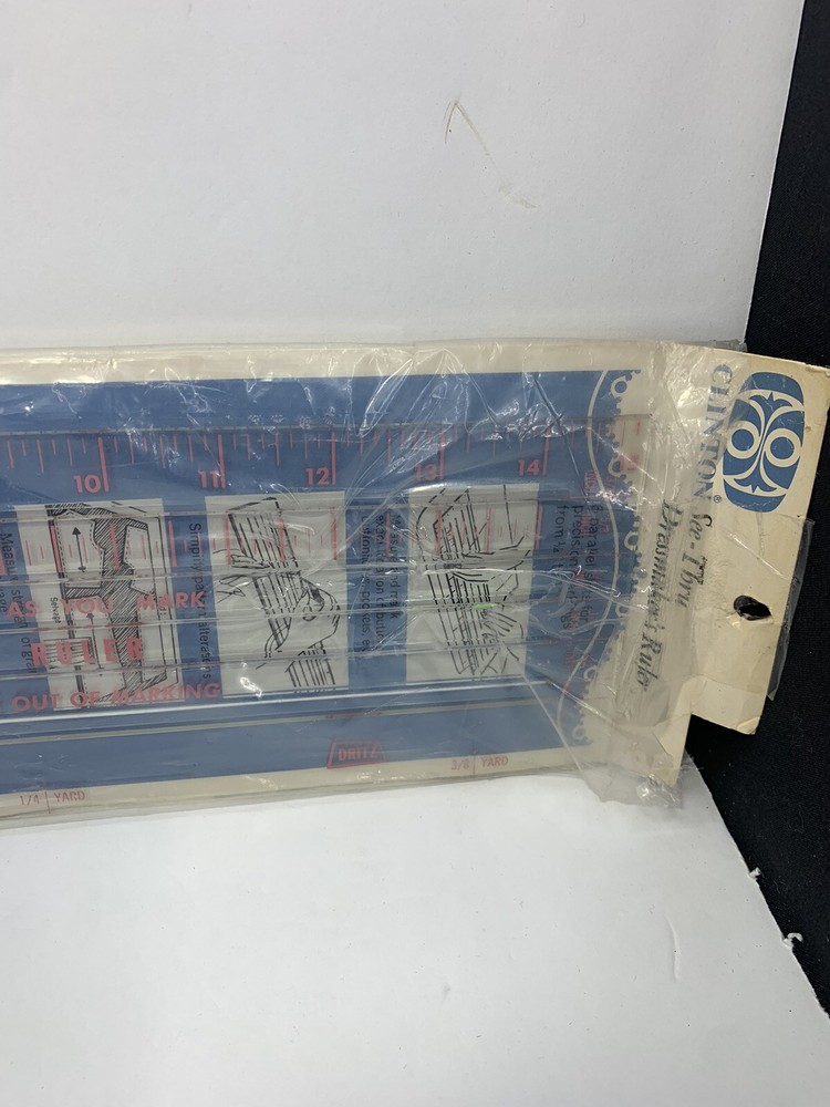 Dritz See-Thru Dressmakers Ruler 15x4" Transparent Plastic Sewing Tool