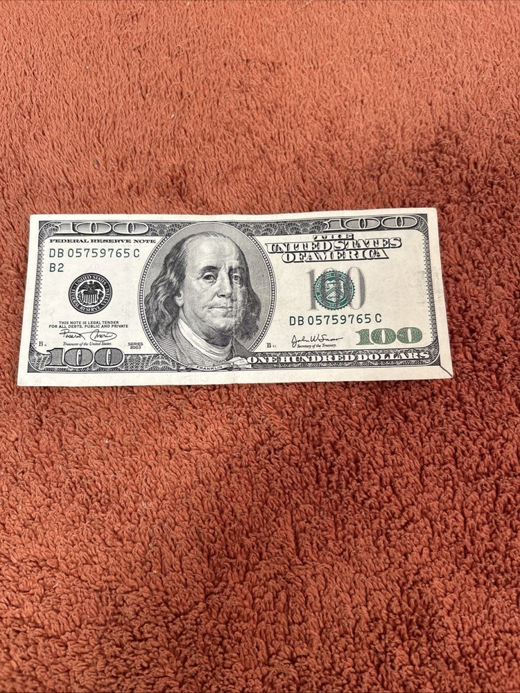 2003 $100 Federal Reserve Note – Major Dual-Side Misalignment Error – Rare!