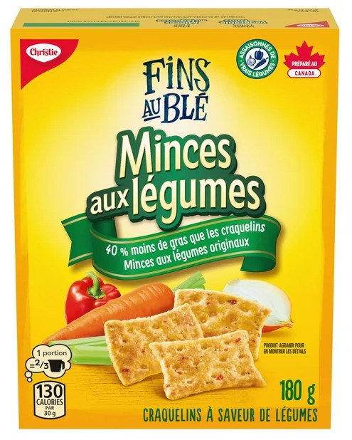 Wheat Thins Vegetable Thins 40% Less Fat Crackers, 180g (4 Pack)