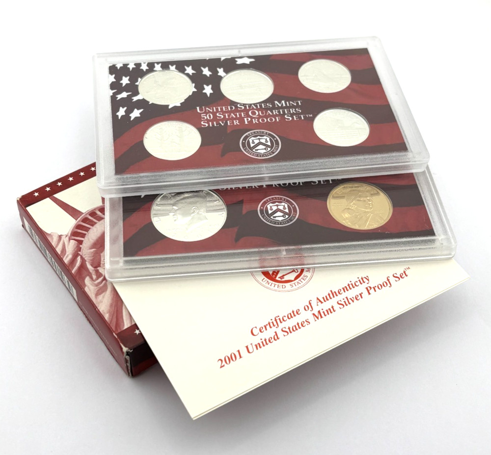 2001 50 State Quarters US Mint Silver Proof Set