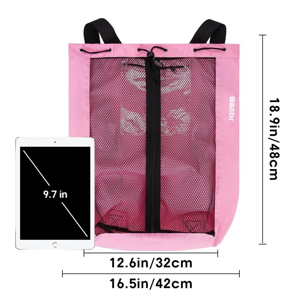 Swim Bag Mesh Drawstring Backpack Beach Backpack for Swimming, Gym, and Worko...