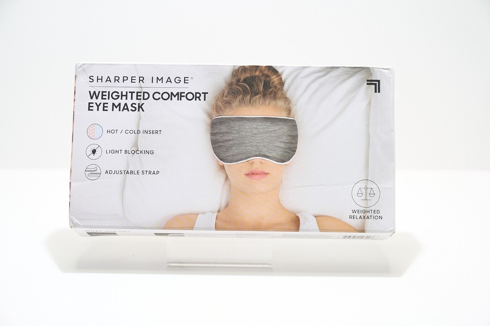 SHARPER IMAGE Weighted Comfort Eye Mask, Hot Cold Insert