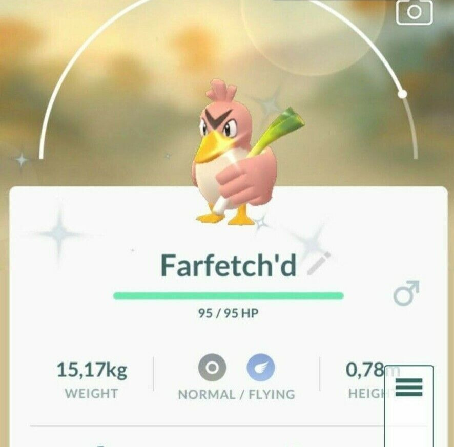 Shiny Farfetch'd - P T C - 80k stardust - Please see description