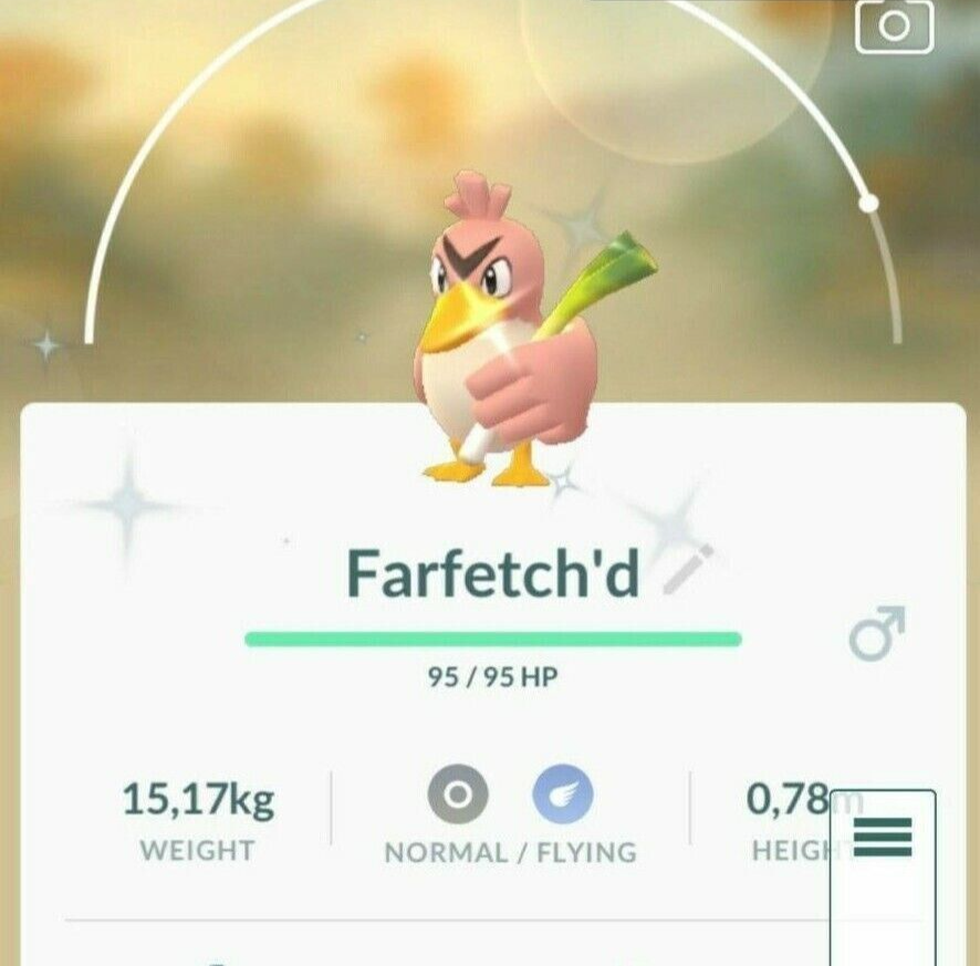 Shiny Farfetch'd - P T C - 80k stardust - Please see description