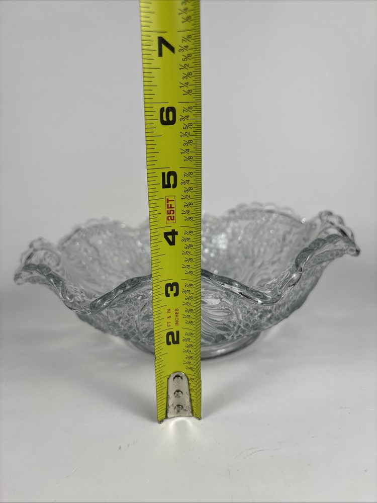 EAPG Clear Lotus Flower Pattern Bowl 9” Diameter