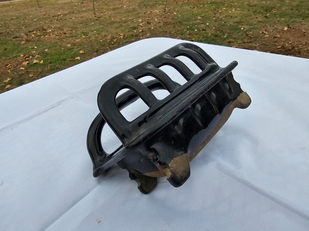 Rare!! Black Cast Iron Soap Dish In Wall!!
