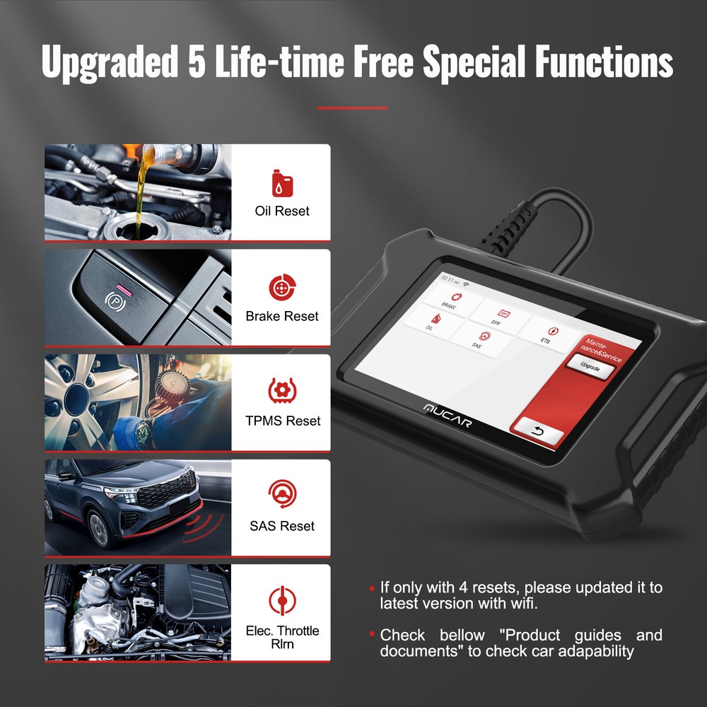 MUCAR Engine Car Diagnostic Tool OBD2 Scanner Multiple Maintenance Reset Service