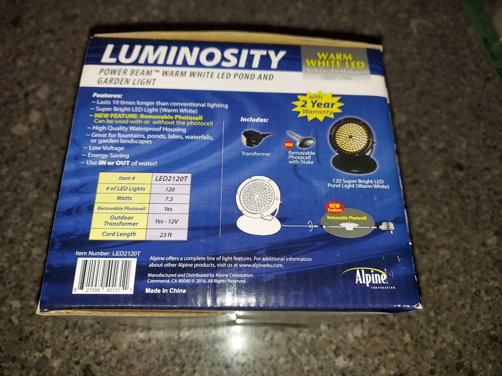 Alpine Warm White LED Light w/stake, waterproof