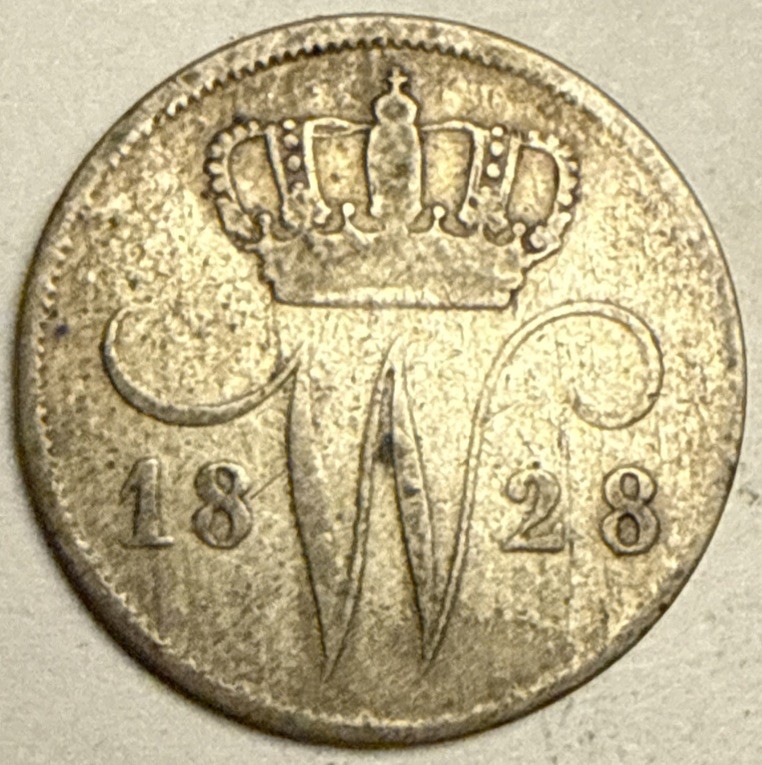 NETHERLANDS  - 10 CENTS - 1828 - SILVER