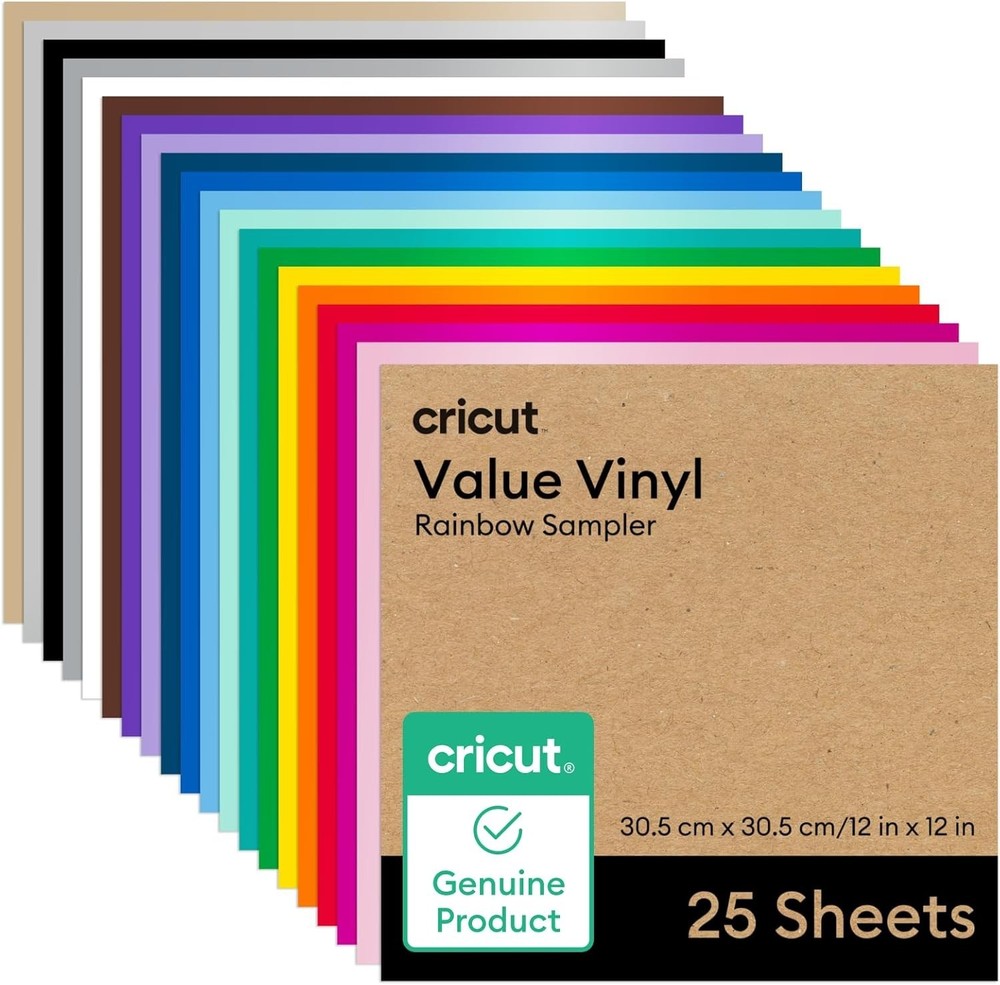 Permanent Vinyl Rainbow Sampler 25 Sheets 12x12 Ideal for Craft DIY Projects