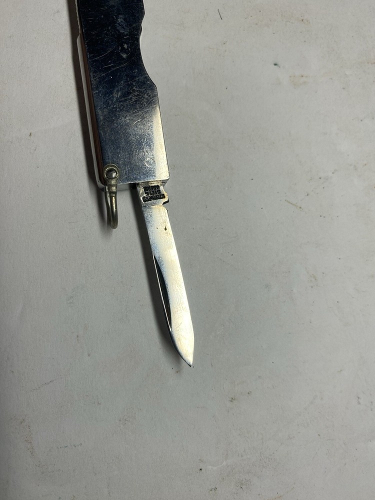 Vintage Unbranded Folding Pocket Knife With Scissors Japan