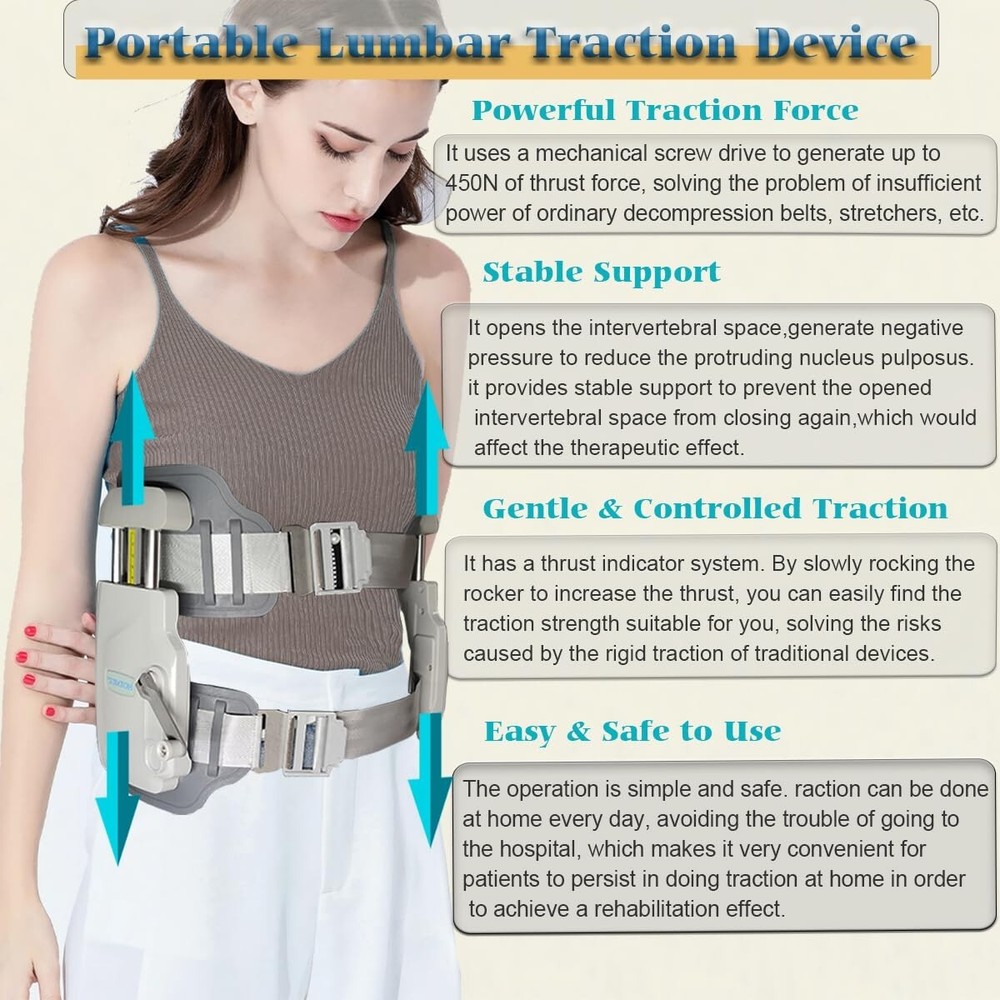 Spinal Decompression Belt, Lumbar Traction Device for Lower Back Support