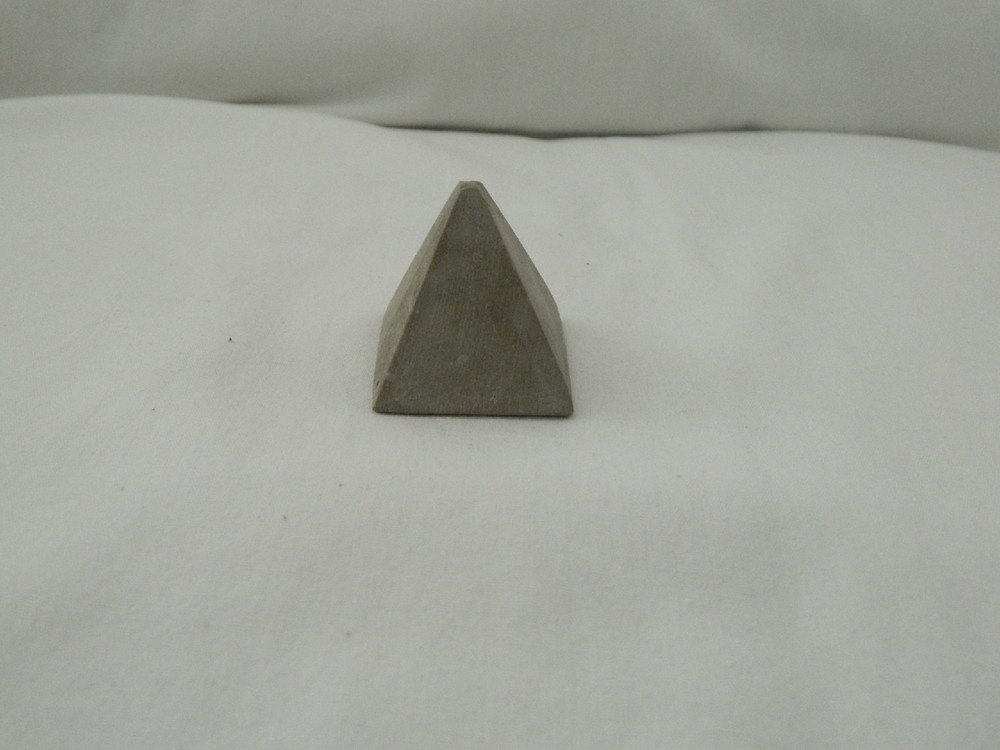 Egyptian Basalt Stone Single Mini-Pyramid Gray Plain 1.4" High