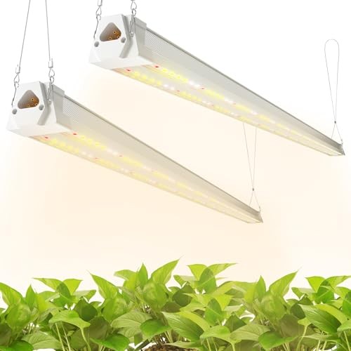 2 Pack 4FT LED Grow Light, 40W (250W Equivalent), 2 Pack-Red White Spectrum