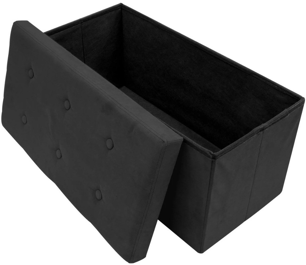 Storage Bench Chest with Collapsible/Folding Bench Ottoman with Cover, Small
