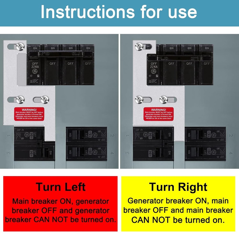 Generator Interlock Kit for GE General Electeric 200 Amp or 150 Amp Vertical