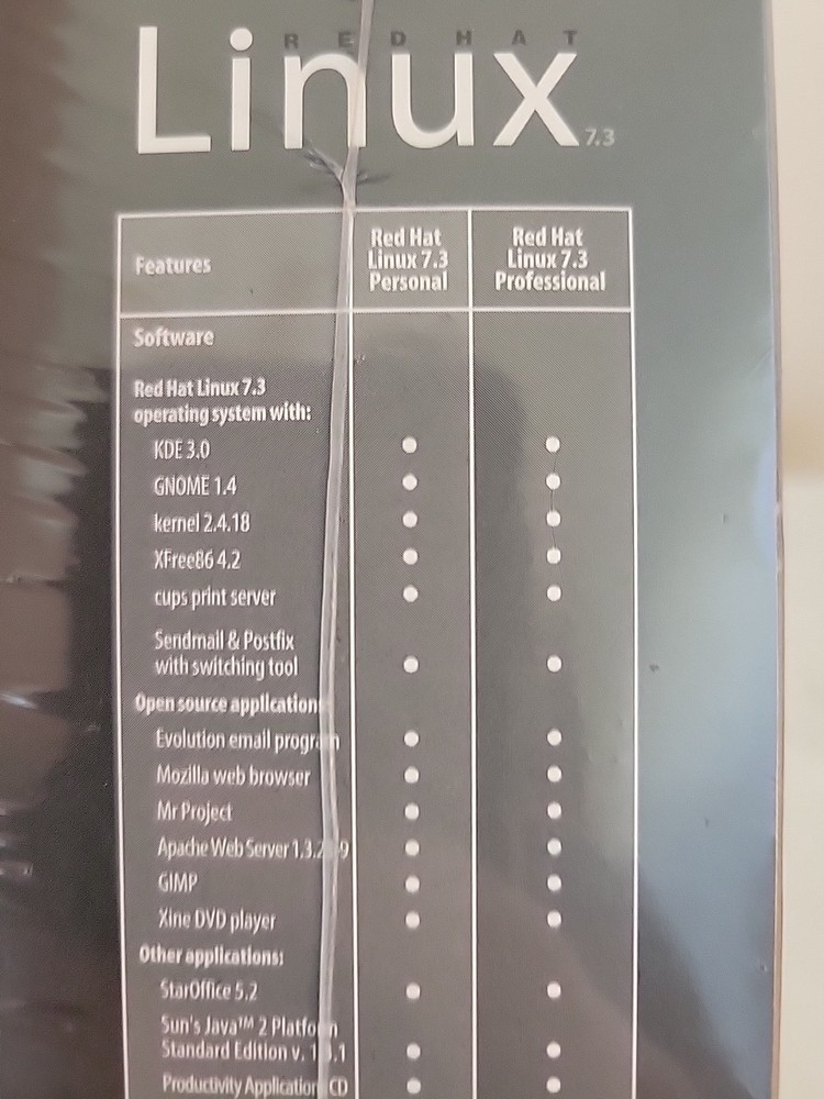 RED HAT Linux 7.3 Operating System The Linux Professional Brand New SEALED