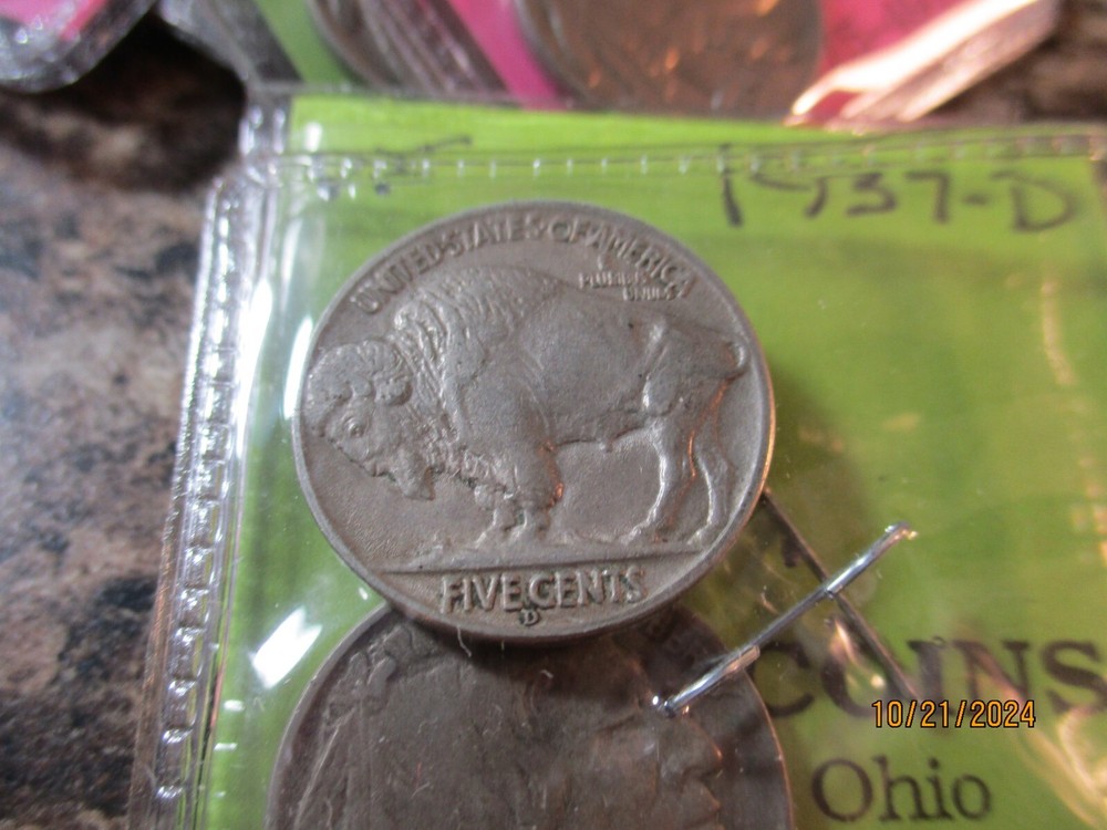 1937-D BUFFALO NICKEL VF TT