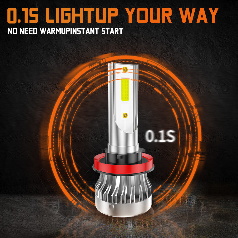 Pair H11 LED Headlight Kit Low Beam Bulb Super Bright 6500K White 1000000LM