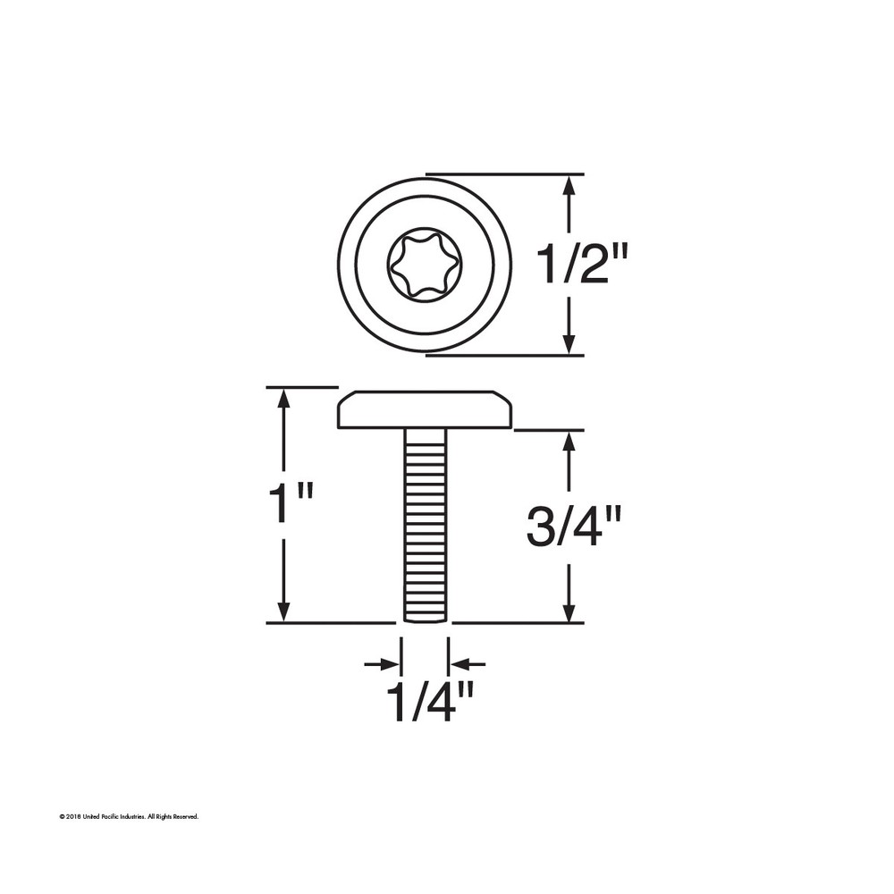 Short Dash Screws for Kenworth Trucks - Chrome - 12 Pack