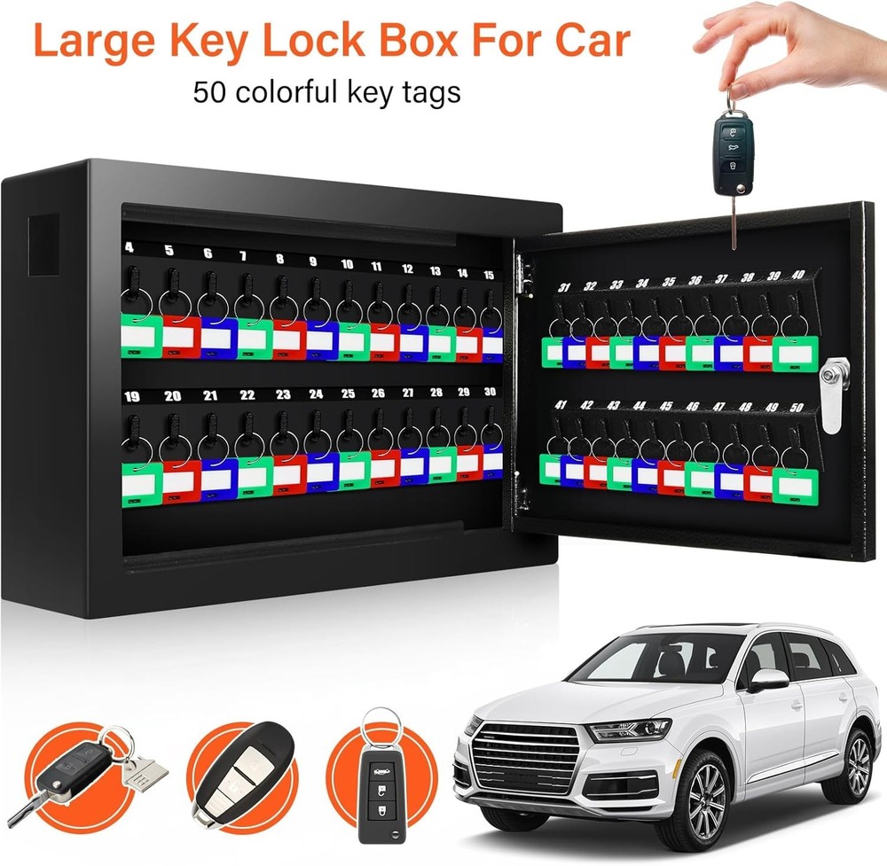50‑Key Locking Cabinet Organizer