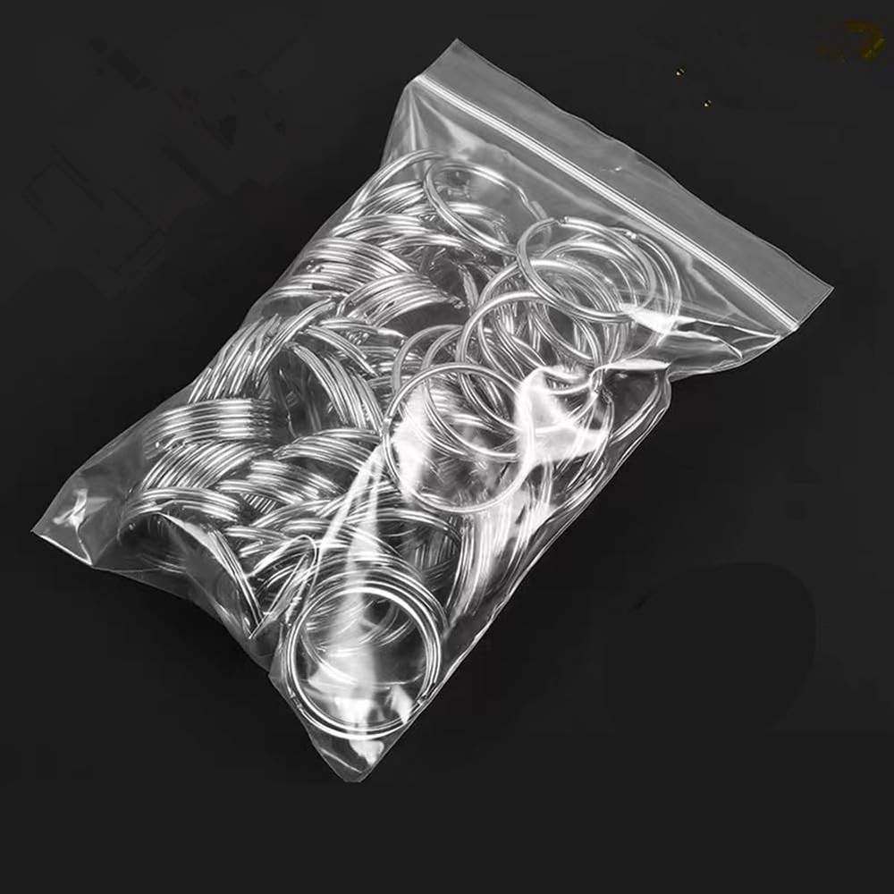 100PCS Key Rings Bulk, Split Rings, Keychain and Crafts 1 silver