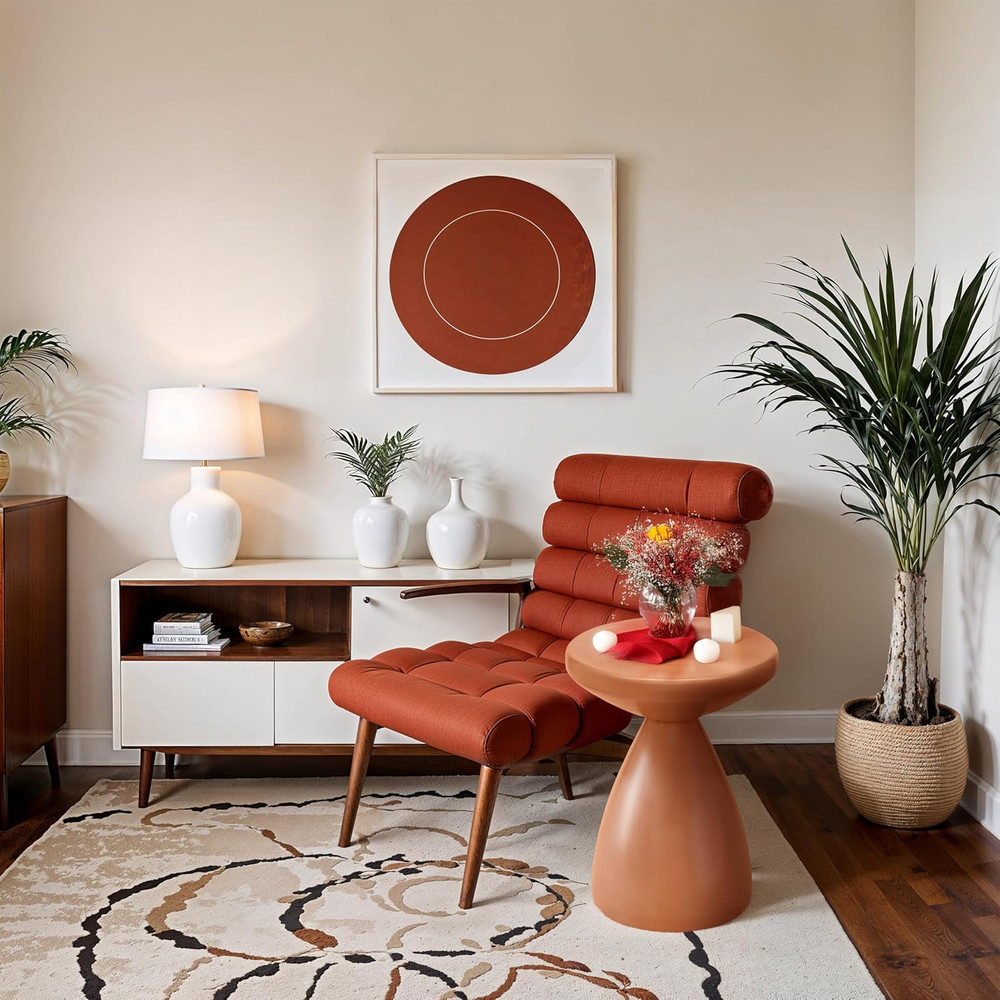 Modern Salmon Finish Side Table - Anika Collection by