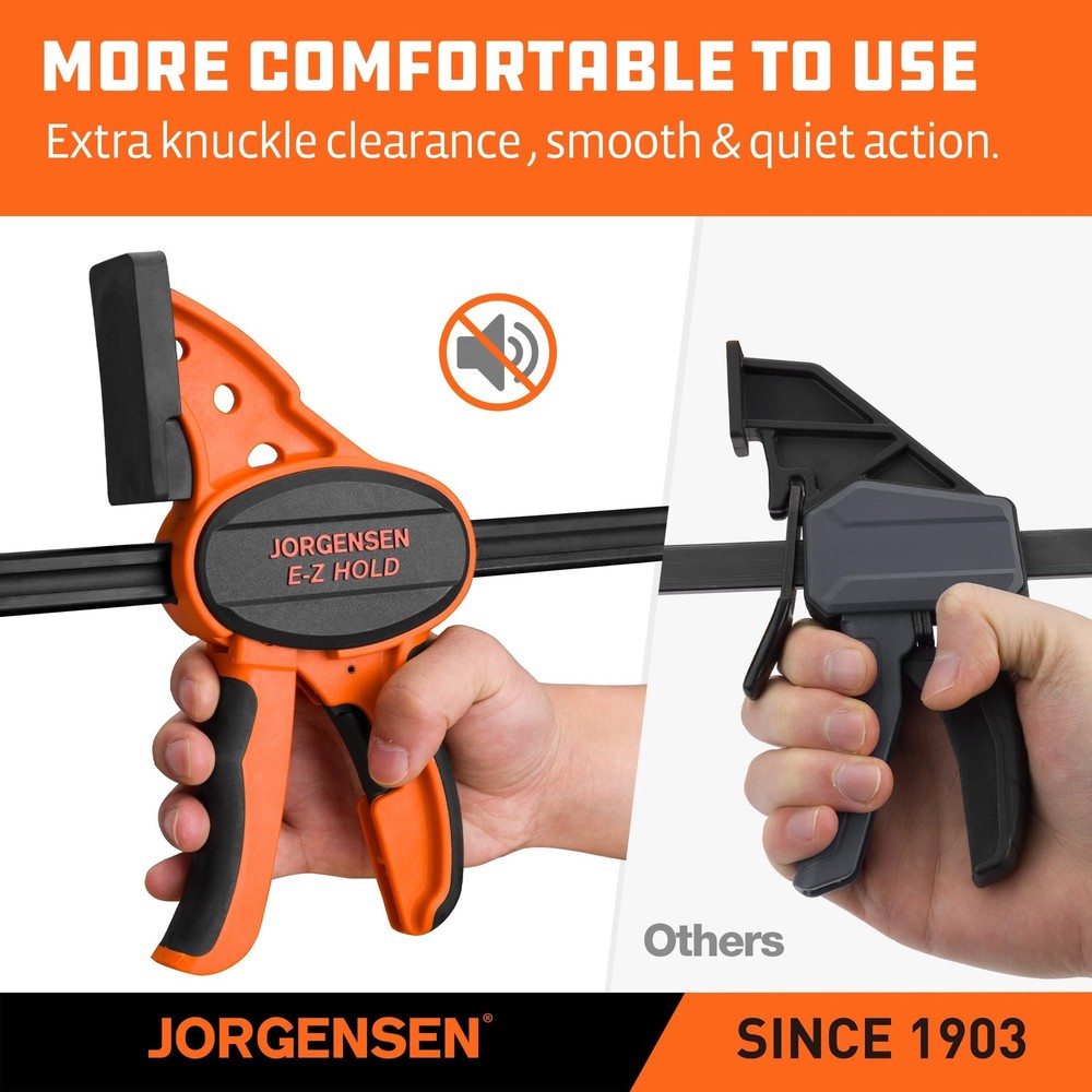 Jorgensen 24" One Hand Clamp/Spreader - 2-pack, Medium 24", Black Orange