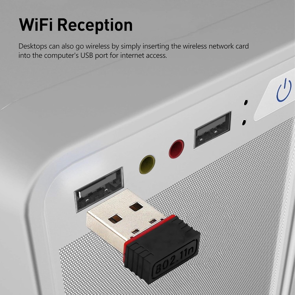 Compact 150Mbps Wireless USB WiFi Adapter for Enhanced Streaming – 2 Pack