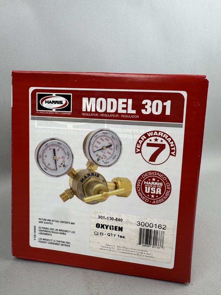 Harris 3000162 Model 301-100-540 Oxygen Single Stage Compact Regulator