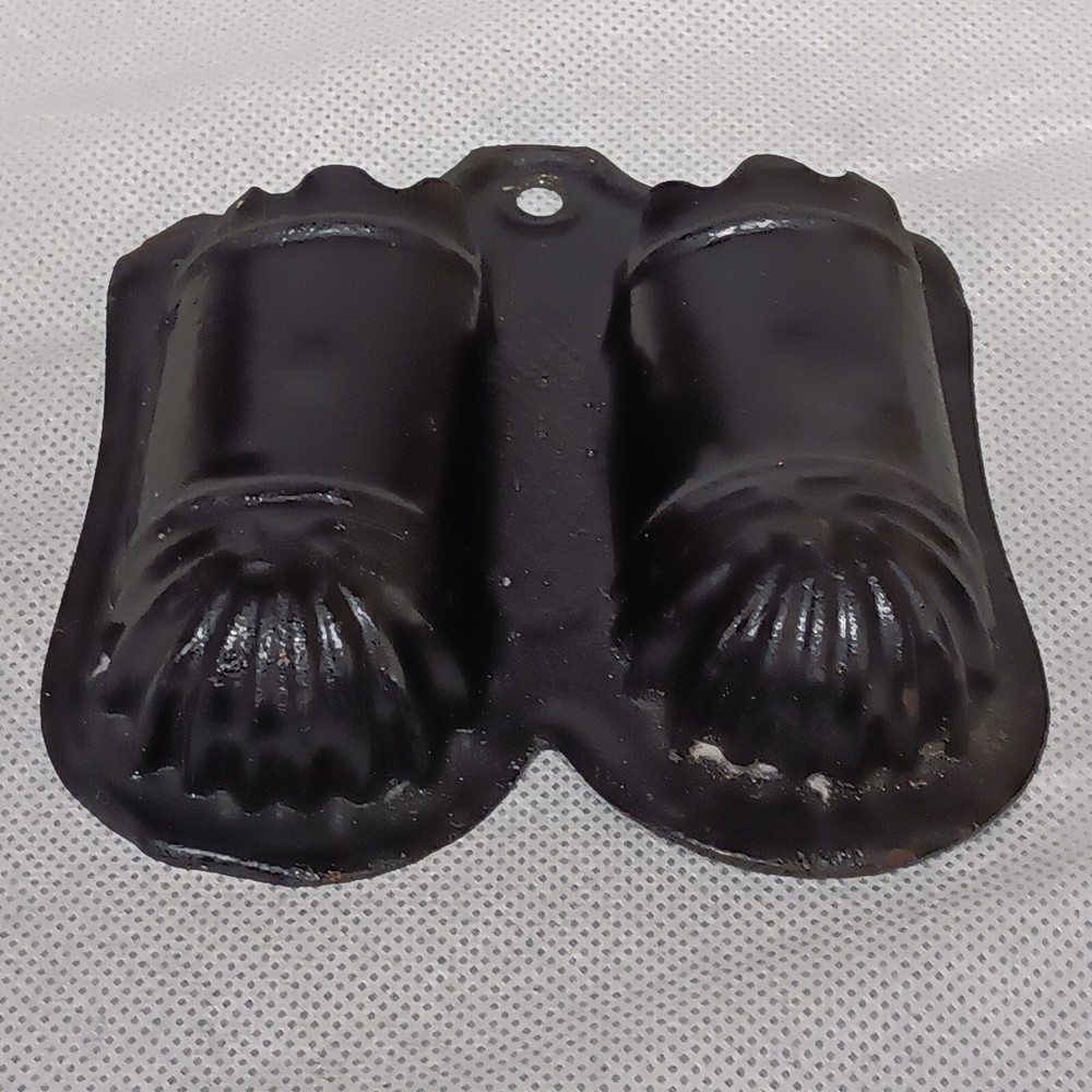 Black Metal Match Safe Holder 2 Pockets / Compartments