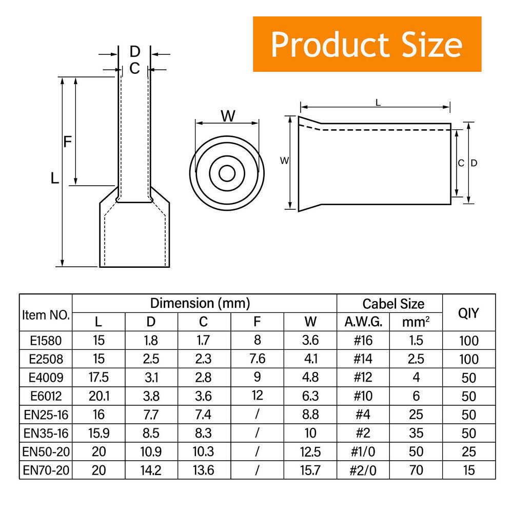 Ferrules Wire Ends Terminals Crimp Terminal Connector Wire Ferrules Kit 440x