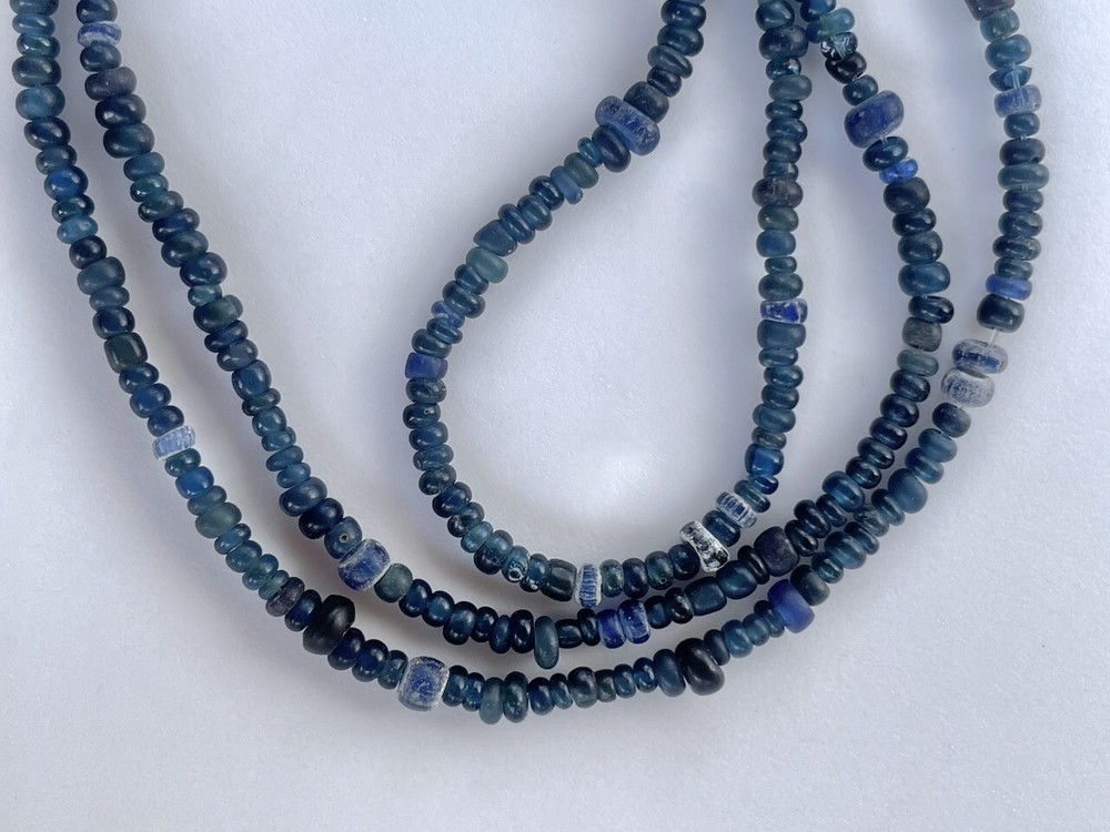 Authentic Ancient Indo Pacific / Nila Dark Blue Bead Strands