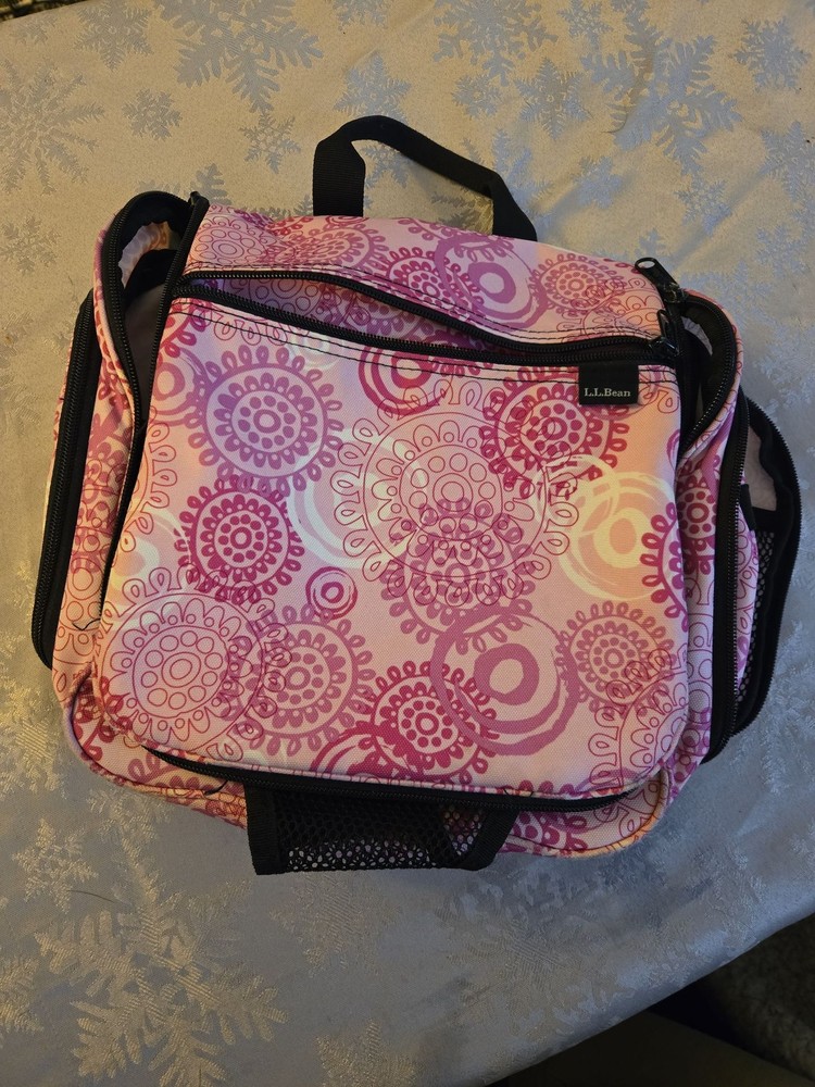 L.L. Bean Personal Organizer Toiletry Bag Pink Mandala Pattern