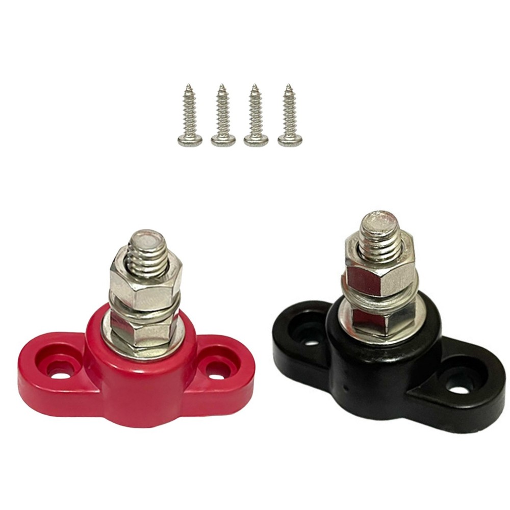 2PCS Heavy Duty Battery Junction Block 5/16" Single Stud 12V-48V 200A Post